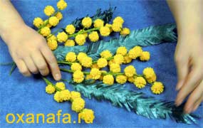 Простой способ ☆ Цветок мимоза своими руками ☆ Mimosa do it yourself ☆ Craft tutorial